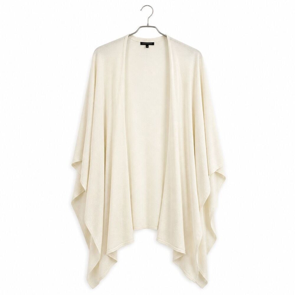 Banana Republic Ivory Draped Cardigan Wrap Minimalist Travel Layer OS